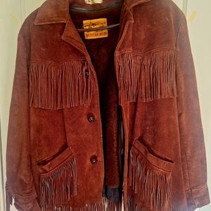 Western Wear Brown Suede Fringe Jacket